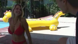 Busty whore gets pounded outdoors