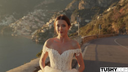 TUSHY Runaway bride Sybil has anal adventure before wedding
