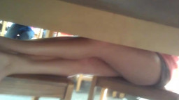 Candid Gorgeus Teen Legs and Feet in Library