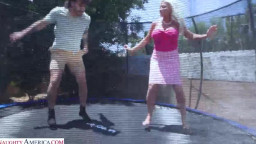 Billie Jean Austin - Busty Milf Billie Jean Austin gives her son's friend a present, two big ol' tits to suck and fuck 1