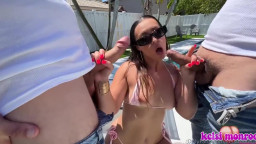 Kelsi Monroe - Poolside MMF Threesome