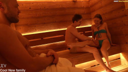 Stella Bliss - Horny Stepson And Some Random Man Seduce In The Sauna And Fuck His Stepmothers Best Friend Hard In The An