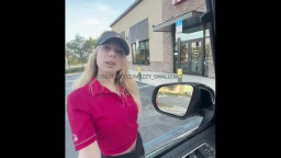 Izzy Swallows - Chick-Fil-A Employee Fucks BBC In The Car